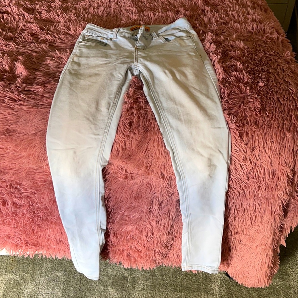Light wash blue jeans